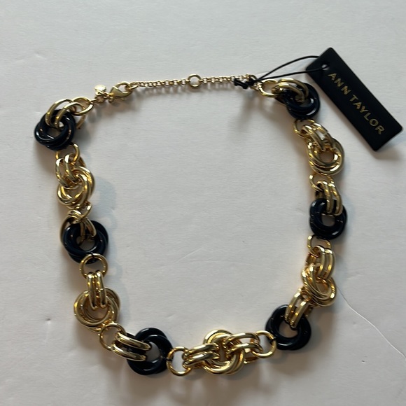 NEW Ann Taylor Navy and Gold necklace - Picture 2 of 4